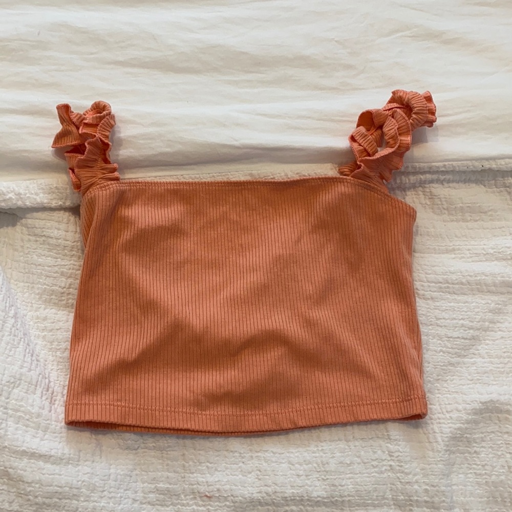 Coral cropped top